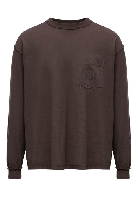 maglia pocket logo uomo marrone MM6 MAISON MARGIELA | SH0NH0016 M20050143